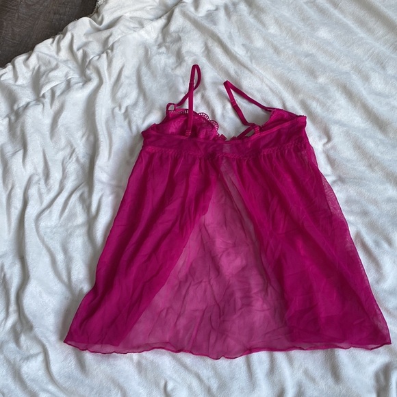 La Senza Magenta Babydoll & Thong Set – Size S | Luxe Lingerie | Mesh - Picture 7 of 7